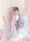 Evahair Cute Half Pink and Half Purple Medium Wavy Synthetic Wig with Bangs
