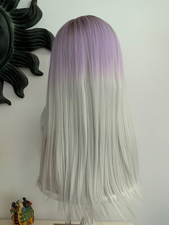 Preorder--Evahair 2021 New Style Purple Ombre Long Straight Synthetic Lace Wig