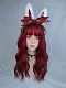 Evahair Red Long Wavy Synthetic Wig with Bangs