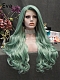 Evahair Green Long Wavy Synthetic Lace Front Wig