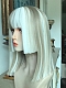 Evahair 2021 New Style Brown and White Medium Straight Synthetic Wig with Bangs and Hime Cut