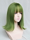 Evahair 2021 New Style Green Medium Straight Synthetic Wig with Bangs