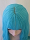 Evahair 2021 New Style Blue Sky Color Long Wavy Synthetic Wig with Bangs