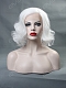 EvaHair White Wavy Bob Synthetic Lace Front Wig