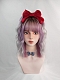 Evahair Purple Ombre Shoulder-Length Wavy Synthetic Wig with Bangs