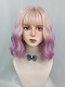 Evahair 2021 New Style Blonde to Purple Ombre Bob Wavy Synthetic Wig with Bangs
