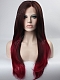 Brown to Red Ombre Color High Quality Synthetic Lace Front Wig