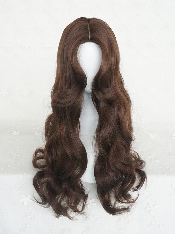 Evahair 2021 New Style Brown Long Wavy Synthetic Wig