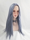 Evahair Purplish Blue Long Straight Synthetic Wig