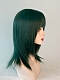 Evahair 2021 New Style Green Shoulder Length Straight Synthetic Wig with Bangs