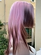 Preorder--2021 New Style Pink and Brown Mixed Color T-Part Long Straight Synthetic Lace Wig with Hime Cut