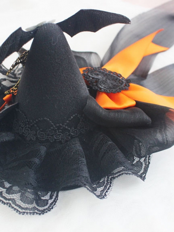 Evahair 2021 Halloween Black and Orange Mixed Color Devil Wings Hat