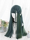 Evahair Blue and Green Mixed Color Long Straight Synthetic Wig with Bangs