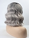 Grey Ombre Wavy Medium Length Synthetic Lace Front Wig