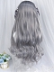 Evahair 2021 New Style Grey Long Wavy Synthetic Wig with Bangs