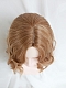 Evahair 2021 New Style Flax Gold Color Short Wavy Synthetic Wig with Bangs