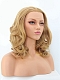 Honey Blonde Shoulder Length Slight Wavy Daily Wear Lace Front Synthetic Wig