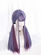 Evahair Two Purple Mixed Color Long Straight Synthetic Wig with Bangs