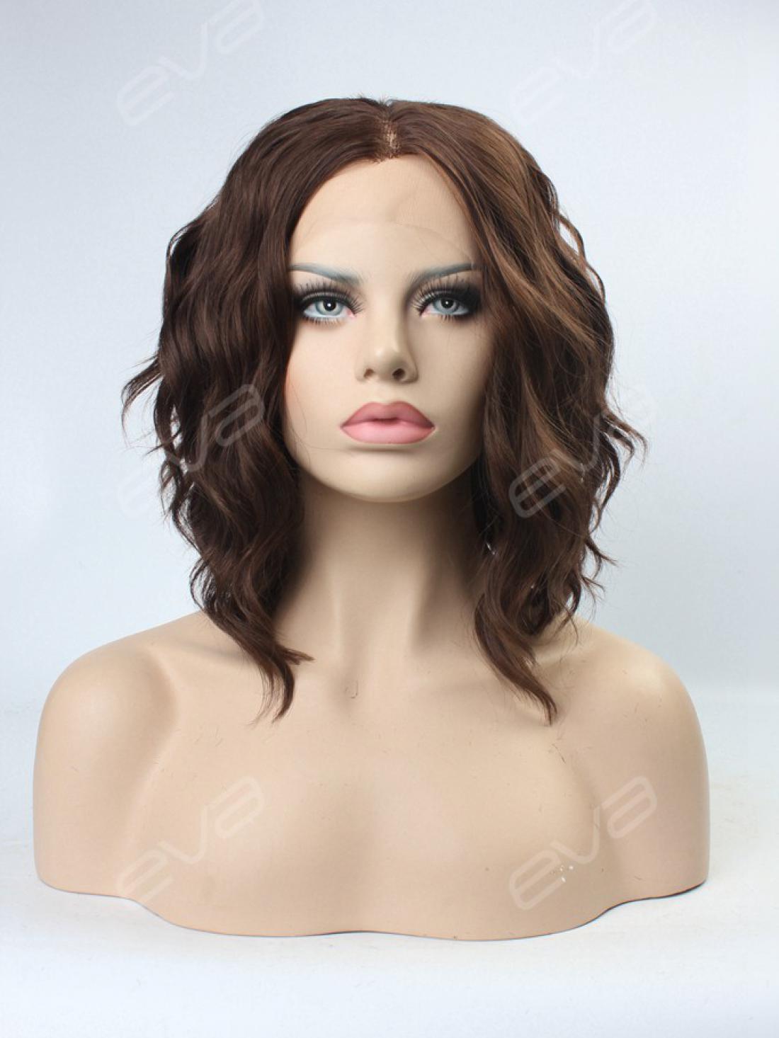 EvaHair Chestnut Graduated Cut Wavy Bob Lace Front ...
