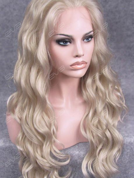 Long Blonde Wavy Synthetic Lace Front Wig - All Synthetic ...