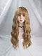 Evahair 2021 New Style Limited Blonde Long Wavy Synthetic Wig with Bangs