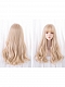 Evahair 2021 New Style Blonde Long Wavy Synthetic Wig with Full Bangs
