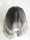 Evahair Grey Medium Wavy Synthetic Wig with Bangs