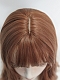 Evahair 2021 New Style Tangerine Brown and Side Grey Long Wavy Synthetic Wig with Bangs