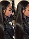 Evahair Fashion Style Black Long Straight Synthetic Wig