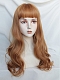 Evahair 2021 New Style Brown Long Wavy Synthetic Wig with Bangs