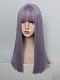 Evahair 2021 New Style Calamus Purple Long Straight Synthetic Wig with Bangs