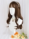 Evahair 2021 New Style Cute Brown Long Wavy Synthetic Wig with Bangs