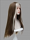 Preorder--2021 New Style White and Brown Mixed Color Long Straight Synthetic U-Part Lace Wig