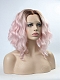 Pink Ombre Wavy Lob Synthetic Lace Front Wig