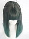 Evahair Dark Green Medium Length Straight Synthetic Wig with Bangs