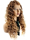 European and American style brown curly lace front wigs