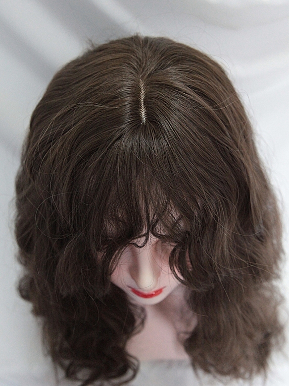 Evahair 2022 New Style Brown Long Wavy Synthetic Wig with Side Bangs