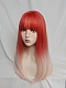 Evahair 2021 New Style Reddish Orange to White Ombre Long Straight Synthetic Wig with Bangs