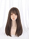 Evahair Chocolate Long Straight Synthetic Wig with Bangs