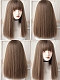 Evahair 2022 New Style Honey Tea Brown Medium Straight Synthetic Wig with Bangs
