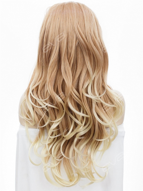 Long Wavy Blonde Synthetic Lace Front Wig