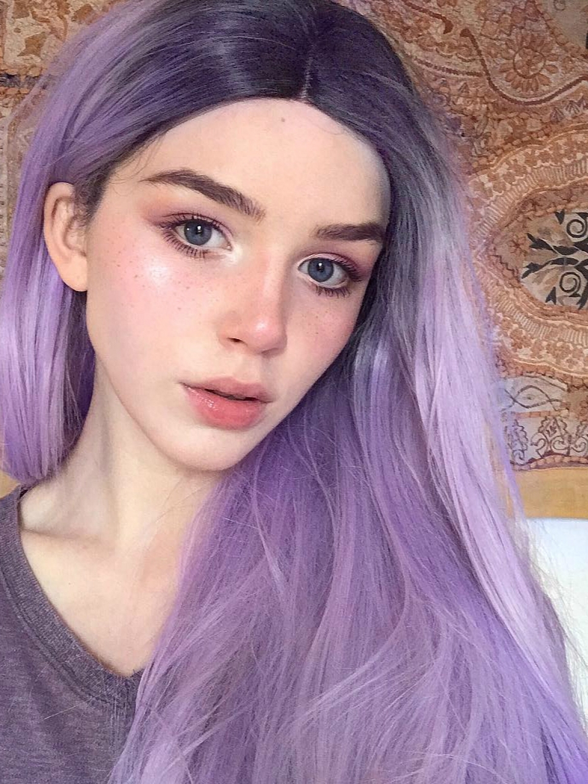 Lace front wig lavender sale