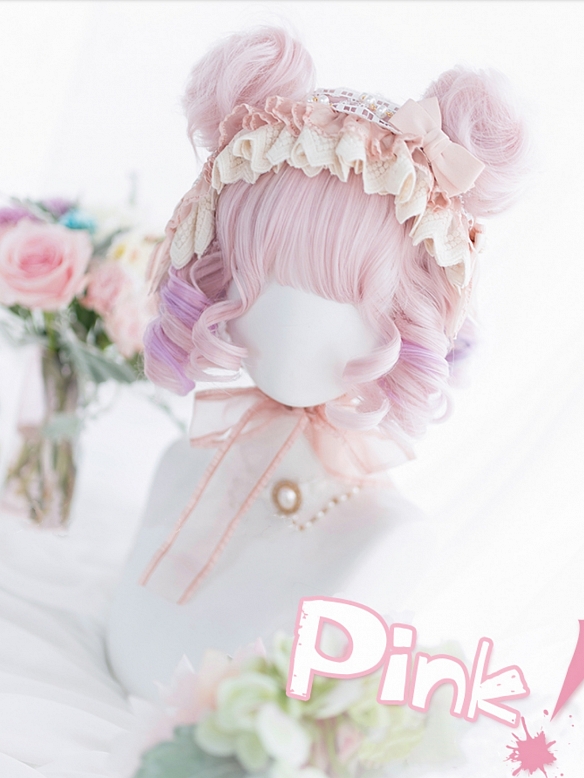 Evahair 2021 New Style Pink Unicorn Short Wavy Synthetic Wig with Bangs