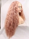 Evahair European and American style pink wavy front lace wig 