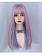 Lolita unicorn gradient hime cut long wig