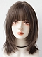 Evahair 2021 New Style Brown Shoulder Length Straight Synthetic Wig with Bangs