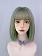 Evahair 2021 New Style Green Bob Short Straight Synthetic Wig with Bangs