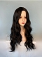 Evahair 2021 New Style Black Long Natural Wavy Synthetic Wig with Side Bangs