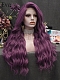 Evahair Purple Long Wavy Synthetic Lace Front Wig