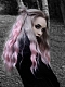 Pink Ombre Long Wavy Synthetic Lace Front Wig